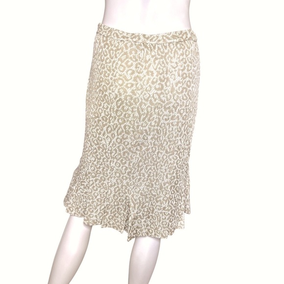 St John Evening by Marie Gray Dresses & Skirts - ST JOHN EVENING by Marie Gray Green Ruffled Trumpet Midi Skirt for Casual Wear